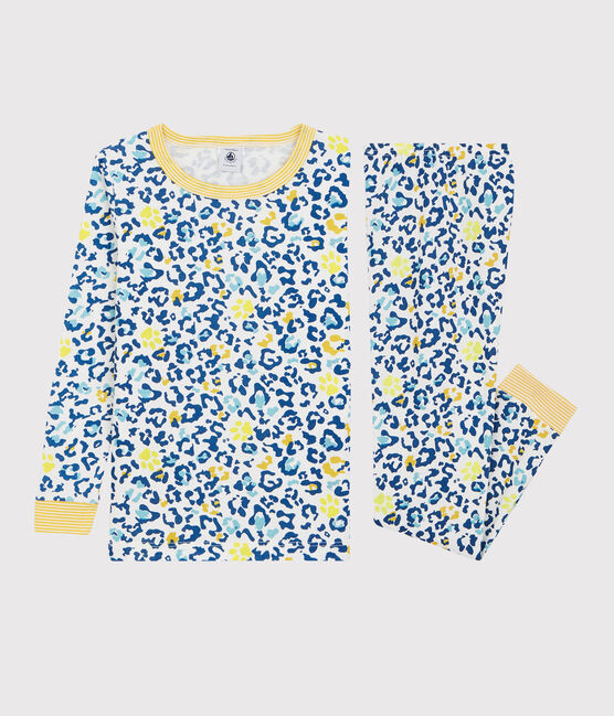 Snugfit-Kinderpyjama mit Panter-Print weiss MARSHMALLOW/weiss MULTICO