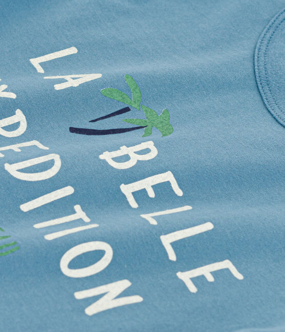 Kurzärmeliges Kinder-T-Shirt aus Baumwolle für Jungen blau LAVIS