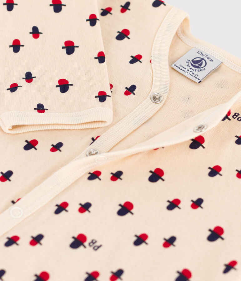 Bedruckter Baby-Strampler aus Doppeljersey weiss AVALANCHE/ MULTICO