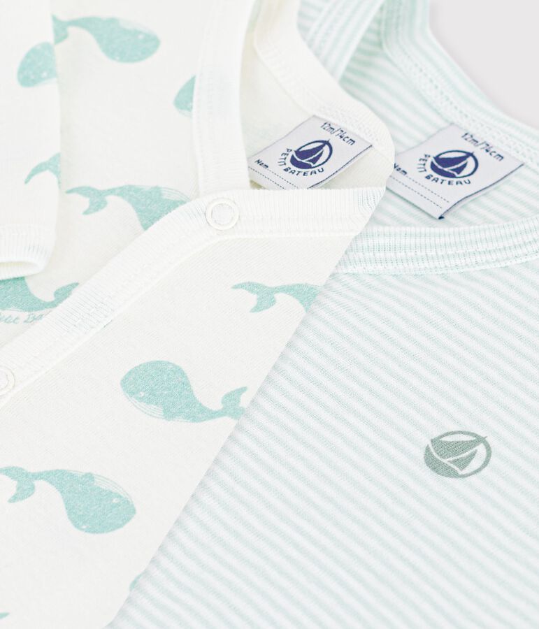 Set Strampler ohne F&uuml;&szlig;chen aus gemusterter Baumwolle variante 1