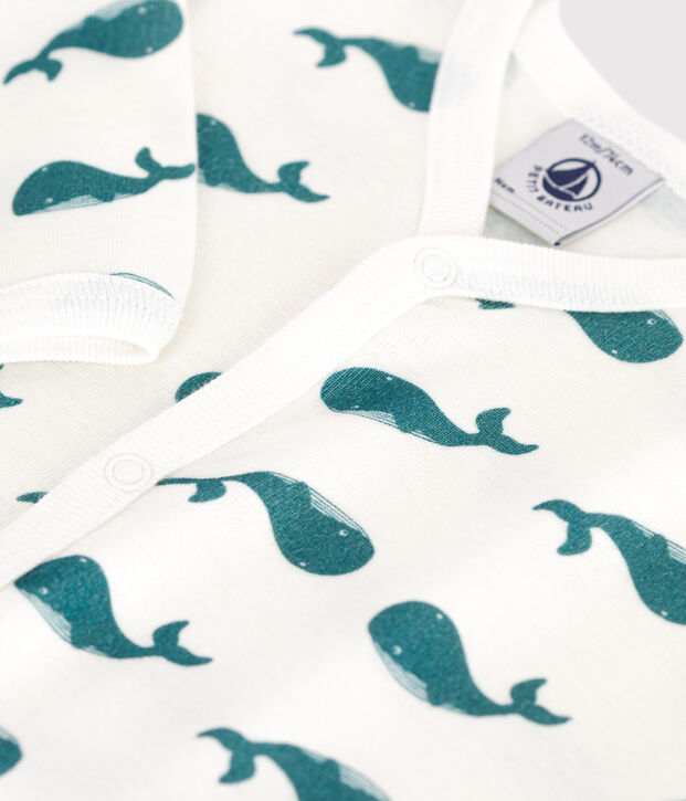 Baby-Schlafanzug aus Baumwolle ohne Walf&uuml;&szlig;e gr&uuml;n/gr&uuml;n