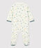 Baby-Strampler aus Bio-Baumwoll-Velours mit Flügelpferd-Muster weiss MARSHMALLOW/weiss MULTICO