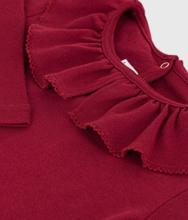 Lang&auml;rmeliges Kinder-T-Shirt aus einfarbiger Baumwolle rot