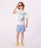 Kinder-Badeshorts mit Streifen blau/weiss