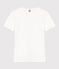 Kurzärmeliges Damen-T-Shirt L'Iconique aus einfarbigem Rippstrick weiss ECUME