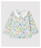 Langärmelige Baby-Bluse aus Jersey mit Hemdkragen für Mädchen grau POUSSIERE/weiss MULTICO
