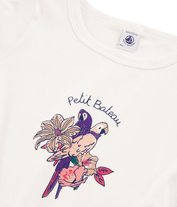 Kinder-T-Shirt f&uuml;r M&auml;dchen weiss