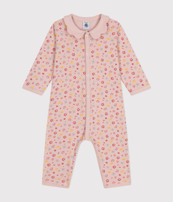 Baby-Pyjama ohne Füße mit Blumen-Printmotiv aus Baumwolle rosa SALINE/weiss MULTICO