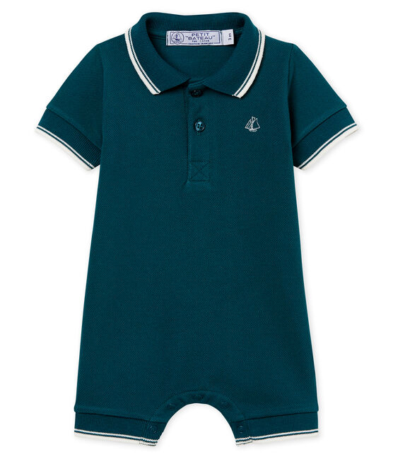 Baby-polo-kurzoverall jungen grün PINEDE