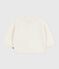 Baby-Cardigan aus Woll- und Baumwollstrick mit bestickten Sternen weiss MARSHMALLOW/grau ARGENT