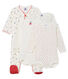 Mädchen-Baby-Set mit Nicki-Strampler und langärmligen Bodys aus Rippstrick