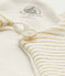 Gestreifter Baby-Mädchen-Cardigan weiss MARSHMALLOW/gelb DORE