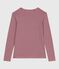 Langärmeliges Damen-T-Shirt L’Iconique aus Baumwolle rot AMARANTE/ MARSHMALLOW