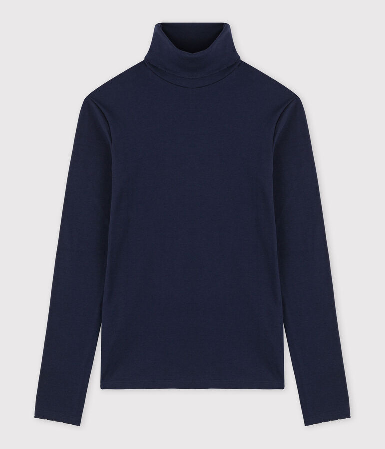 Klassischer Unterziehpullover mit M&auml;usez&auml;hnchen-Details aus Baumwolle f&uuml;r Damen blau