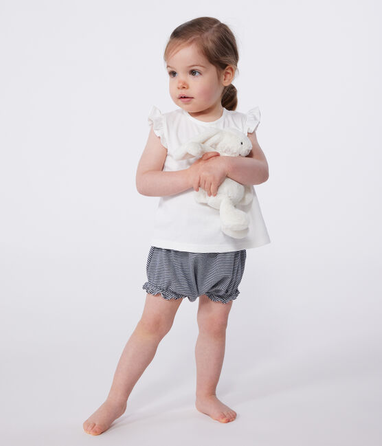 Ärmellose Baby-Bluse aus Baumwolle weiss MARSHMALLOW
