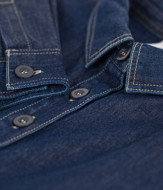 Langärmeliges Kinderkleid aus Denim für Mädchen blau DENIM
