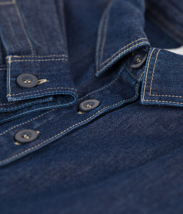 Lang&auml;rmeliges Kinderkleid aus Denim f&uuml;r M&auml;dchen blau