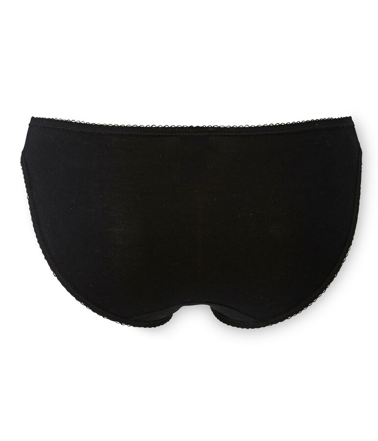 Baumwoll-Slip f&uuml;r Damen schwarz NOIR