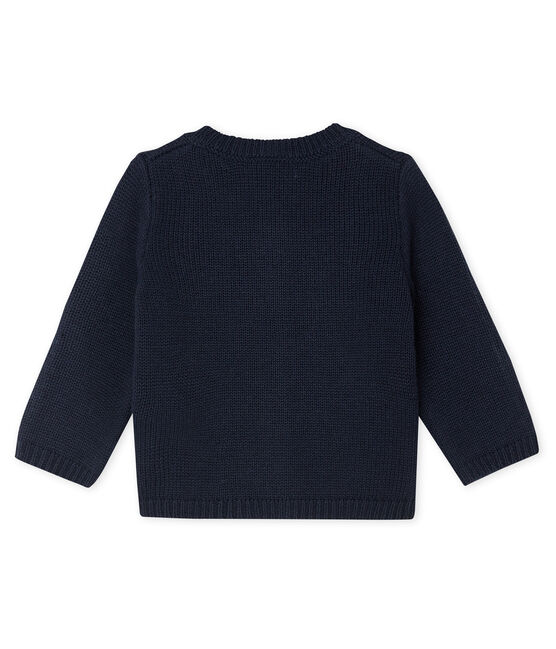 Cardigan für Baby Jungen aus Wolle und Baumwolle blau SMOKING/weiss MULTICO