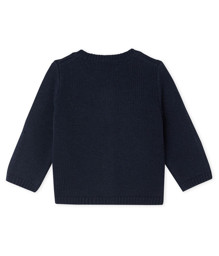 Cardigan f&uuml;r Baby Jungen aus Wolle und Baumwolle blau SMOKING/weiss MULTICO