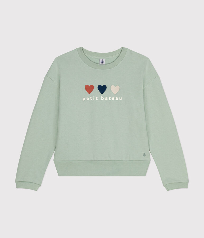 Damen-Sweatshirt aus Molton gr&uuml;n