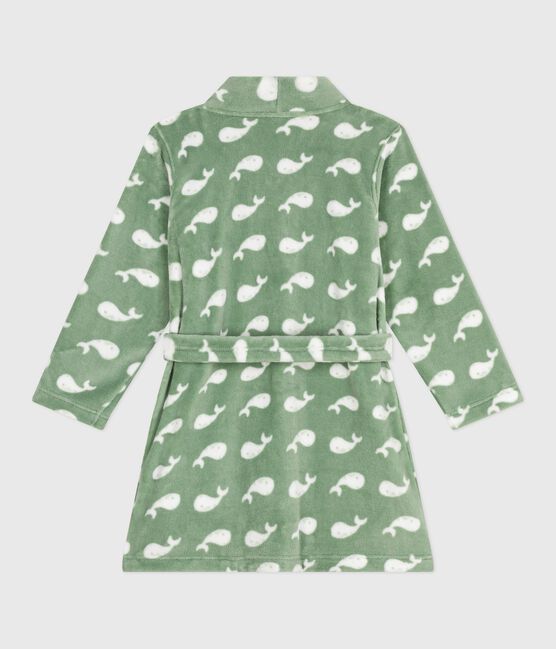 Kinder-Morgenmantel aus Fleece mit Muster SAULE/ MARSHMALLOW