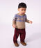Baby-Hose aus einfarbigem Feincord TRUFFE