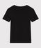 Kurzärmeliges Damen-T-Shirt L'ICONIQUE aus einfarbigem Rippstrick schwarz BLACK