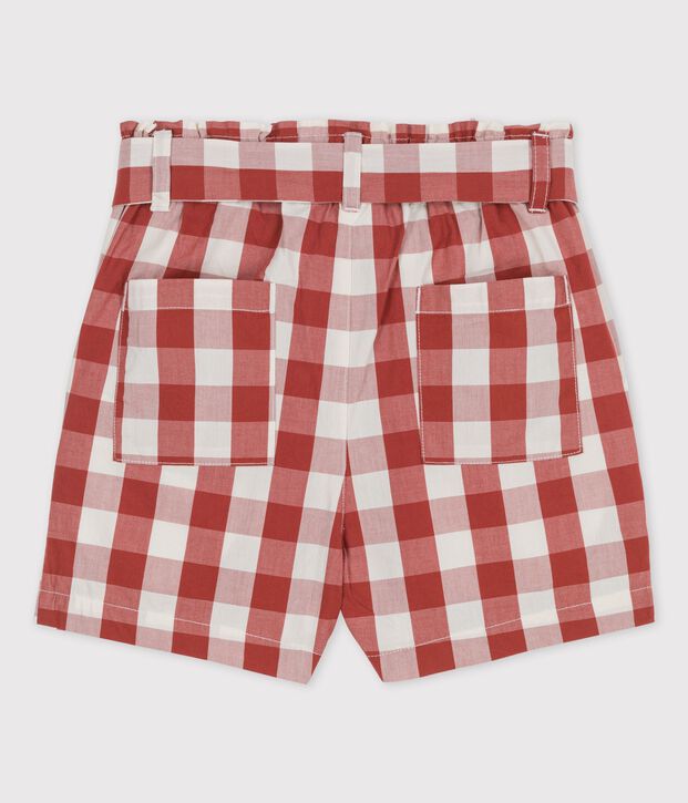 Vichy-Shorts aus Popeline f&uuml;r M&auml;dchen braun/naturfarben