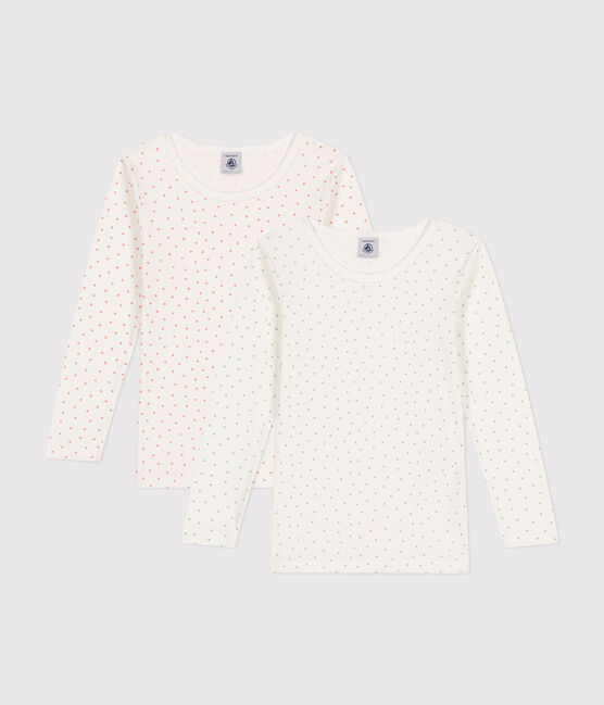 2er-Set langärmelige T-Shirts aus Baumwolle mit Herzmotiv für Mädchen variante 1