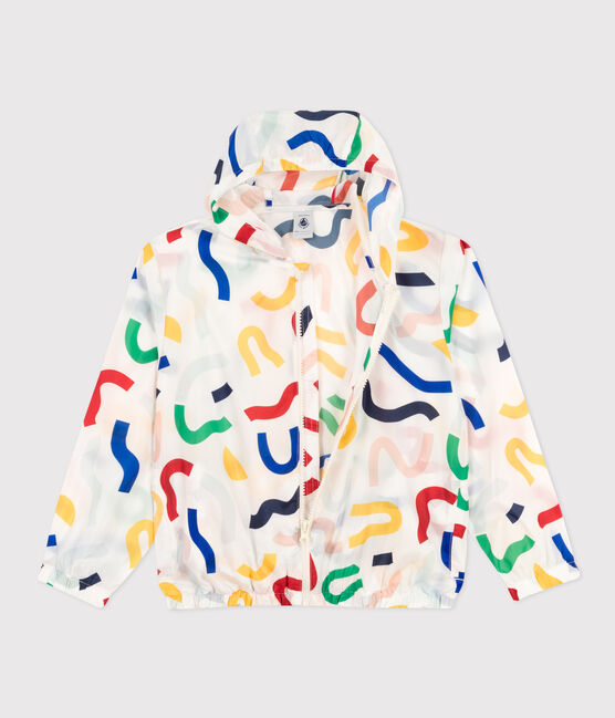 Ultraleichte Kinder-Windjacke weiss MARSHMALLOW/weiss MULTICO
