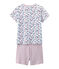Bedruckter Jungen-Schlafanzug mit Streifen weiss ECUME/blau SMOKING/ MULTICO