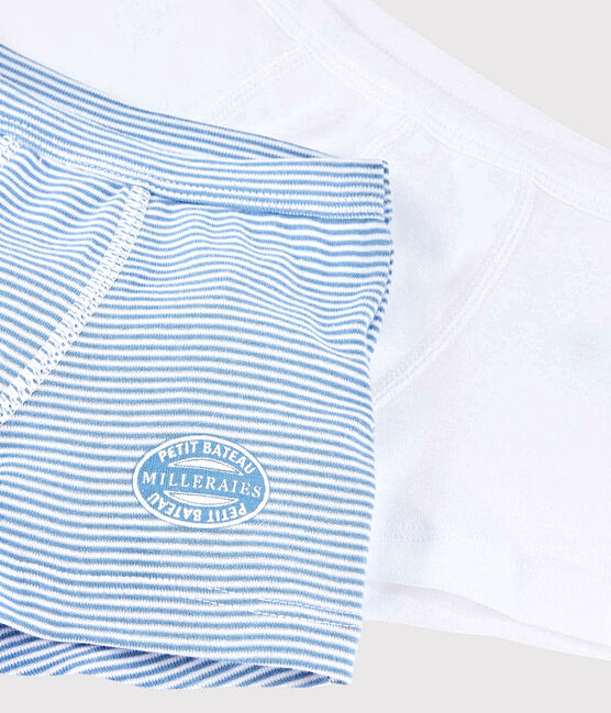 2er-Set Boxershorts aus Bio-Baumwolle mit blauen Ringelstreifen für Jungen variante 1
