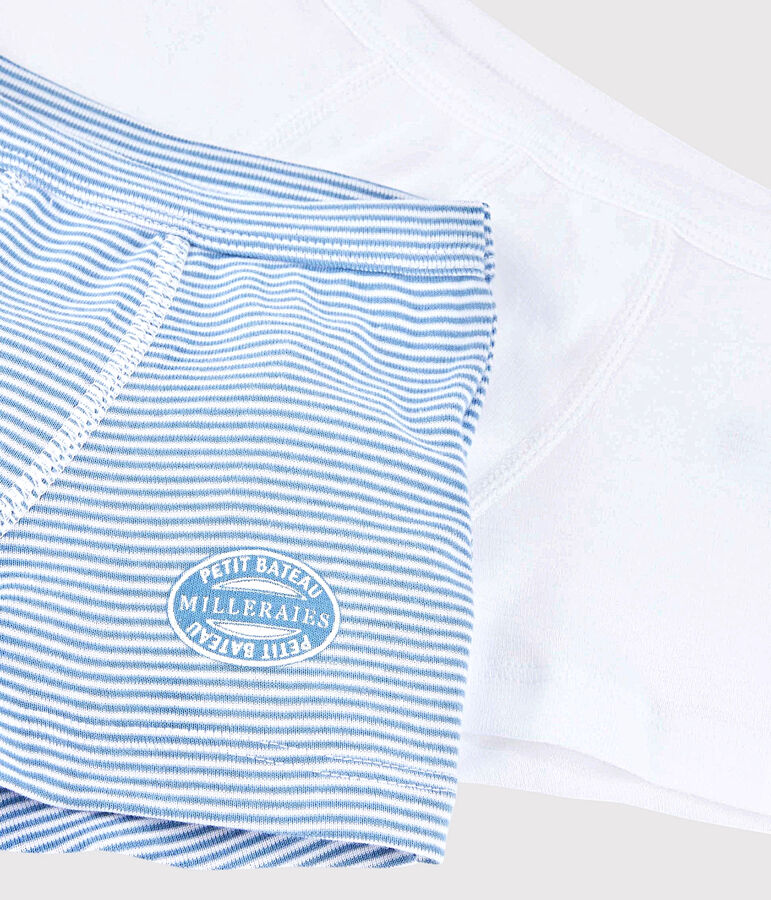 2er-Set Boxershorts aus Bio-Baumwolle mit blauen Ringelstreifen f&uuml;r Jungen vielfarbig