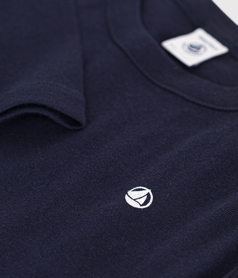 Lang&auml;rmeliges Kinder-T-Shirt aus Rippstrick f&uuml;r M&auml;dchen und Jungen blau