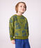 Kinder-Sweatshirt aus gemusterter Baumwolle blau CEDAR/ OLYMPIC