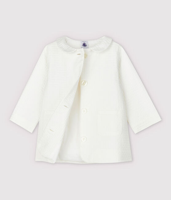 Baby-Festtagsjacke aus Cotton-Rich-Material für Mädchen weiss MARSHMALLOW