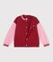 Kinder College-Jacke aus Baumwolle im Colorblock rot