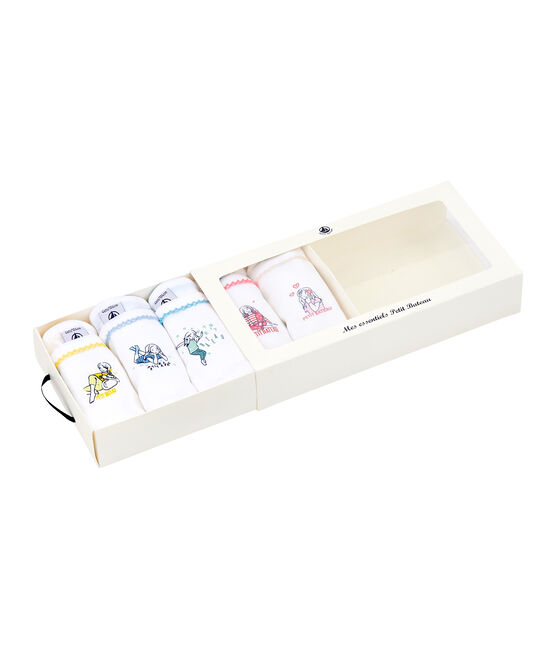 Mädchen-Spaghettiträgertops mit Motiv im 5er-Set weiss LOT