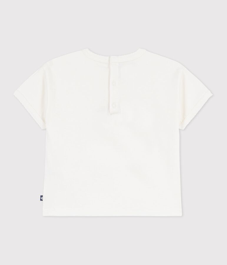 Kurz&auml;rmeliges Baby-T-Shirt aus Baumwolle mit Motiv weiss