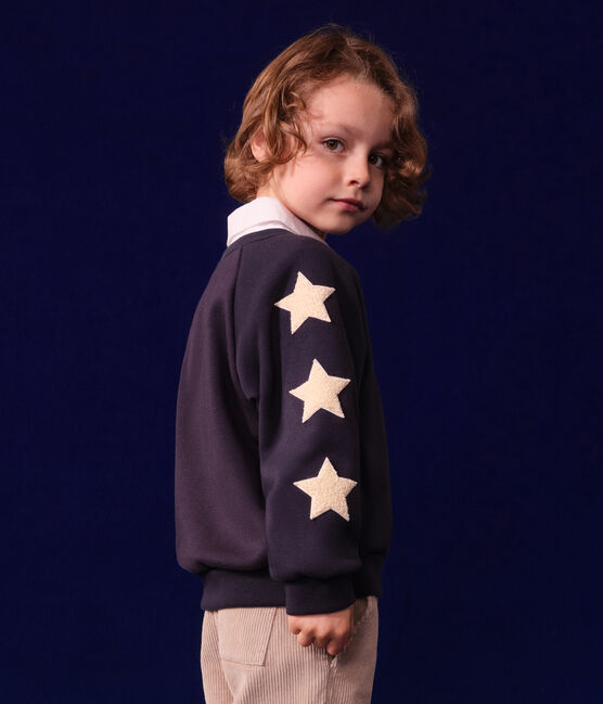 Kinder-Sweatshirt aus warmem Molton für Jungen blau SMOKING