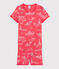 Kinder-Kurzpyjama mit Paris-Motiv aus Baumwolle für Mädchen rosa GROSEILLER/rosa FLEUR