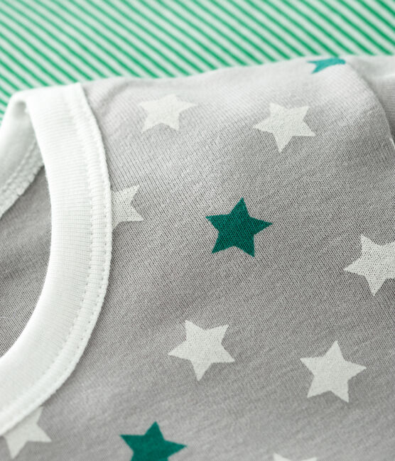 2er-Set Kinder-Kurzpyjamas aus Baumwolle mit Sternen/Ringelstreifen für Jungen variante 1