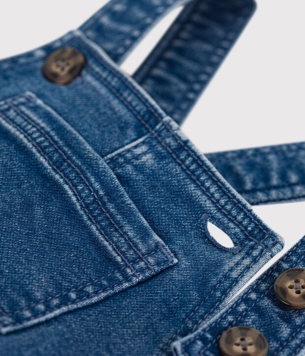 Lange Baby-Latzhose aus Denim blau