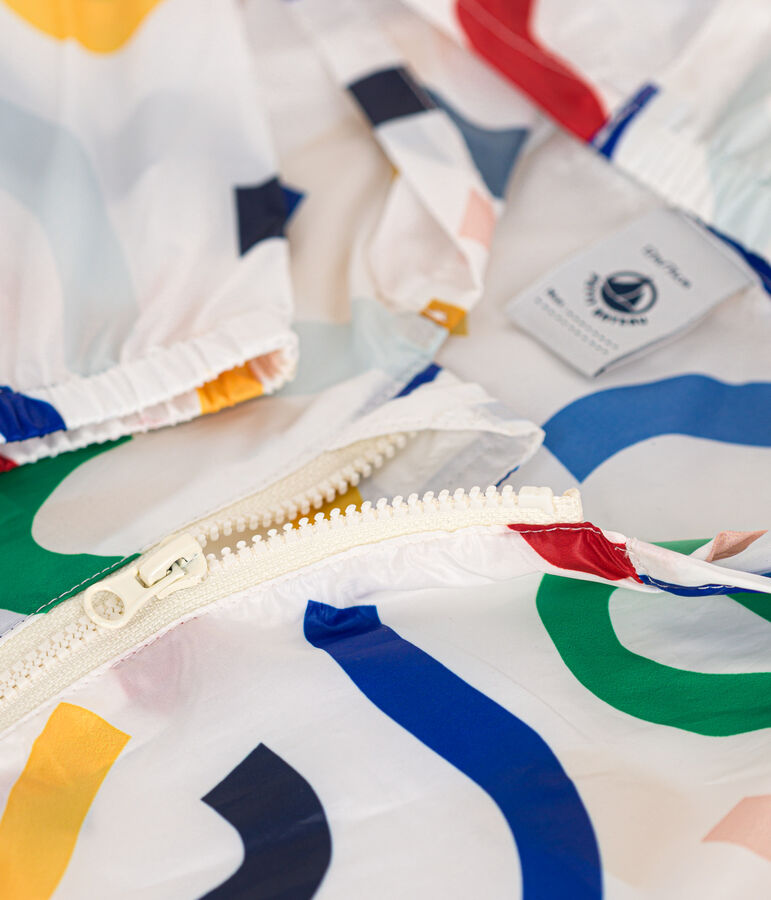 Baby-Windjacke aus recyceltem Polyester mit UV-Schutz weiss/vielfarbig