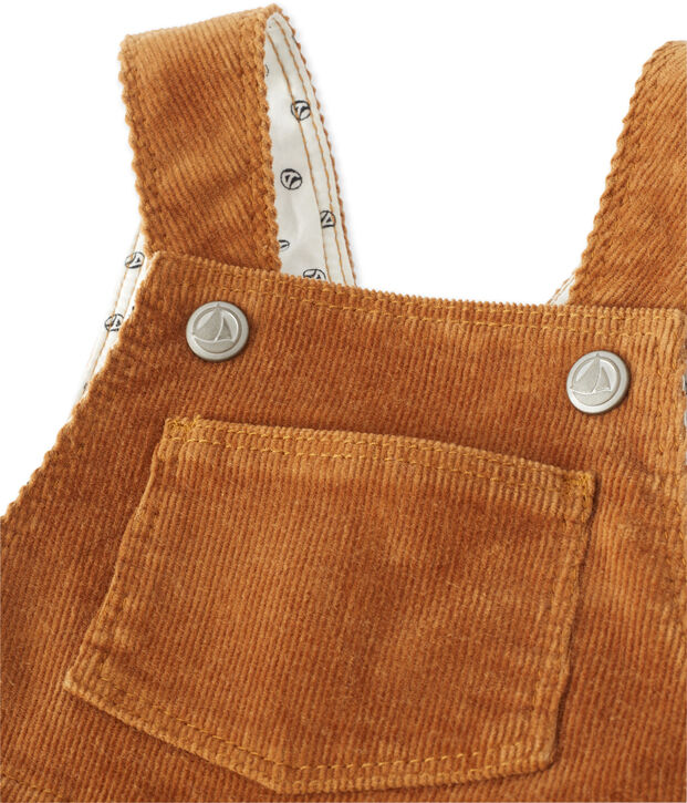 Baby-Jungen-Latzhose aus Stretch-Nicki braun