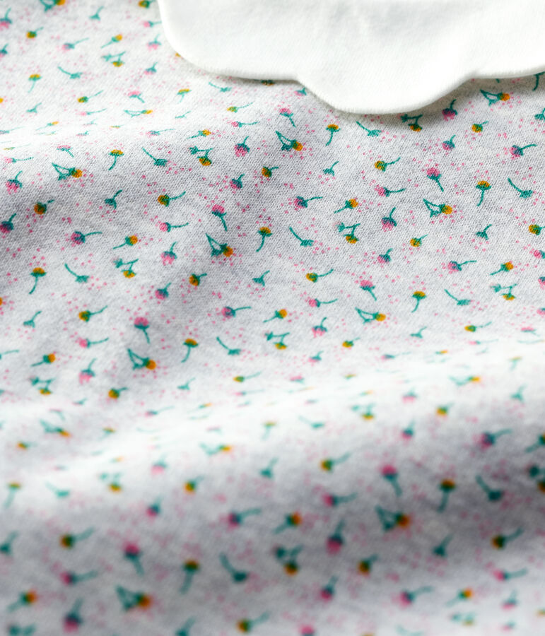 Baby-Kleid aus Molton f&uuml;r M&auml;dchen grau BELUGA/weiss MULTICO