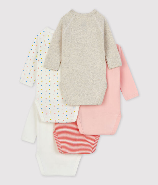 5er-Set Baby-Bodys aus Bio-Baumwolle vielfarbig