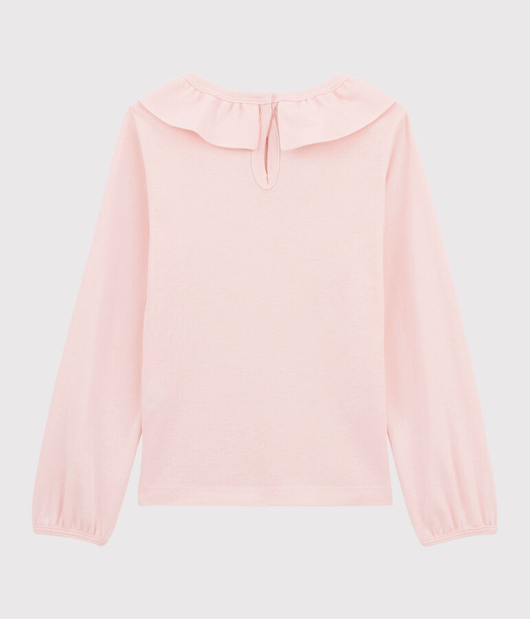 Kinder-T-Shirt mit Kragen f&uuml;r M&auml;dchen rosa