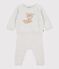 2-teiliges Baby-Set aus Woll- und Baumwoll-Strick mit B&auml;renmotiv beige MONTELIMAR CHINE